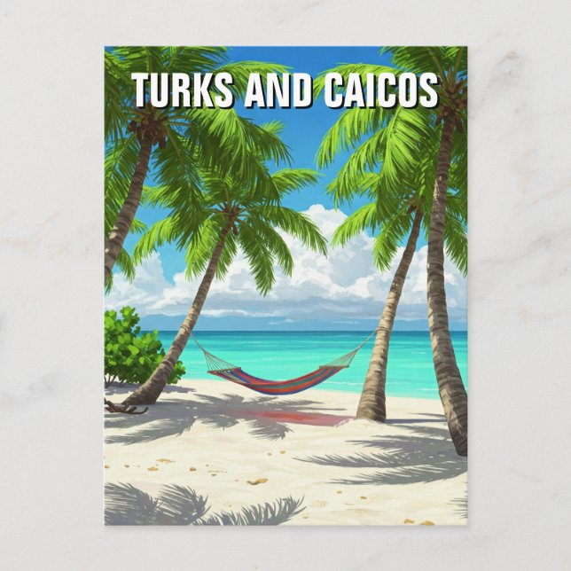 Beach Hammock Turks and Caicos Travel Postcard (Front)