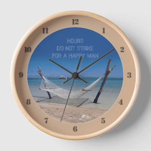 Beach Hammock (w/out customizable text) Clock