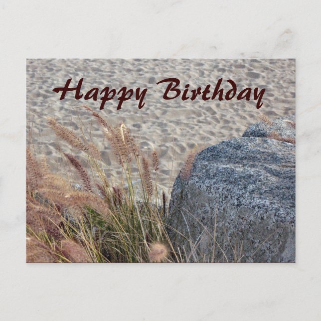 beach Happy Birthday Postcard (Front)