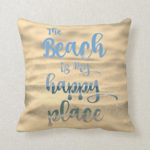 Beach Happy Place Throw Pillow