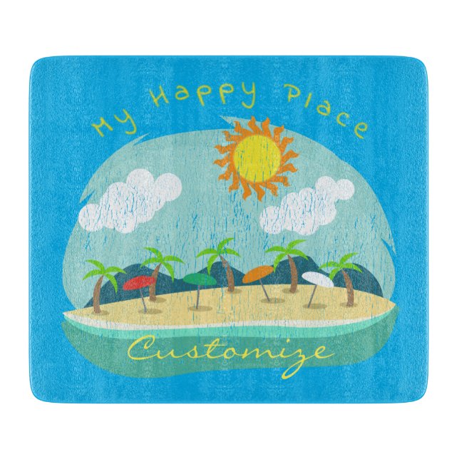 Beach Happy Place Thunder_Cove Cutting Board (Front)