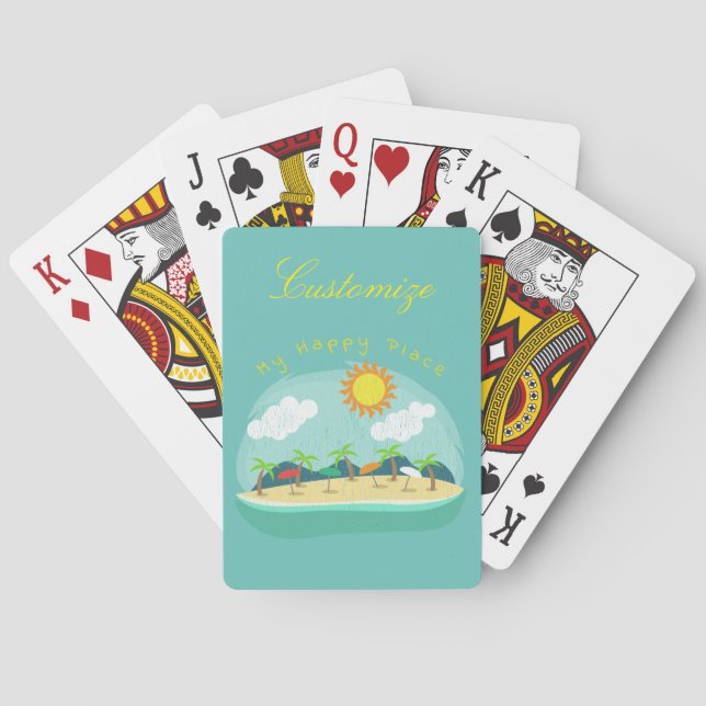 Beach Happy Place Thunder_Cove Playing Cards (Back)