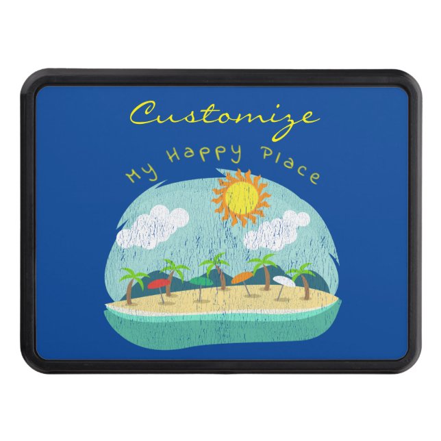 Beach Happy Place Thunder_Cove Trailer Hitch Cover (Front)