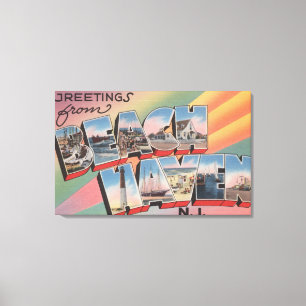Beach Haven, New Jersey - Large Letter Scenes Canvas Print