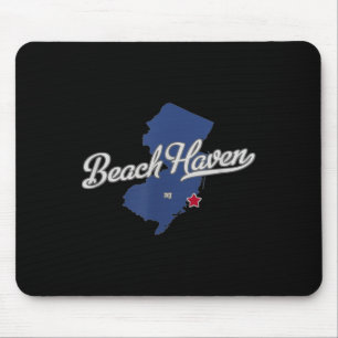 Beach Haven New Jersey Nj Map  Mouse Pad