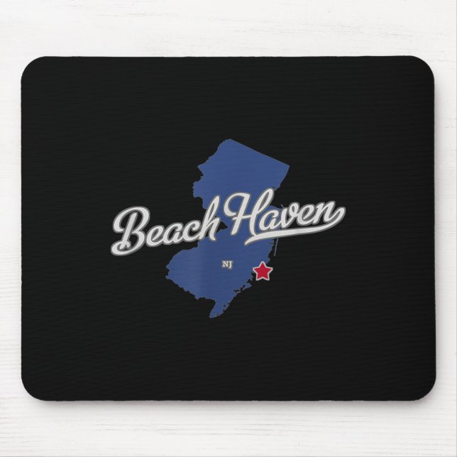 Beach Haven New Jersey Nj Map  Mouse Pad (Front)