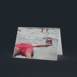Beach Head Funny Vacation Greeting Card (Blank)<br><div class="desc"></div>