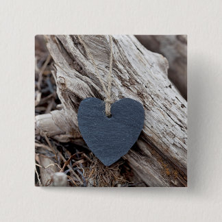 Beach Heart 2 Inch Square Button