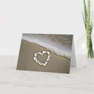 Beach Heart in Seashells Card