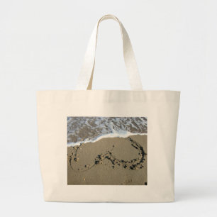 Beach Heart Large Tote Bag