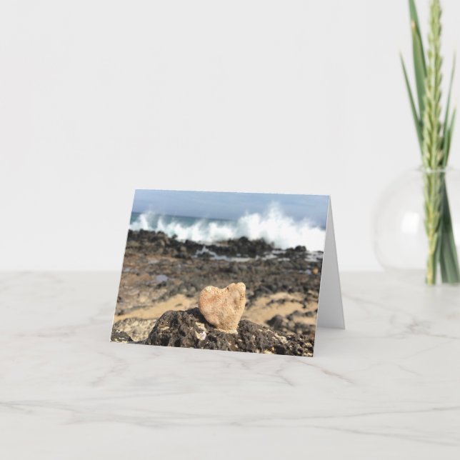 beach heart notecard (blank inside) (Front)