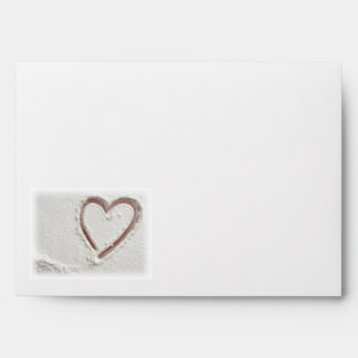 Beach Heart of Sand Wedding Envelopes