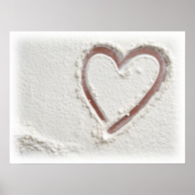 Beach Heart of Sand Wedding Poster (Front)