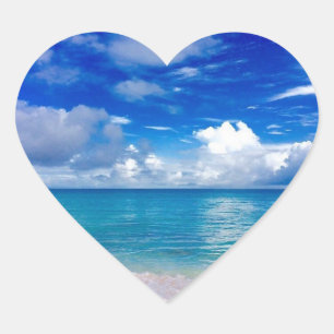 Beach Heart Stickers