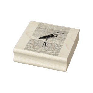 Beach Heron Rubber Stamp