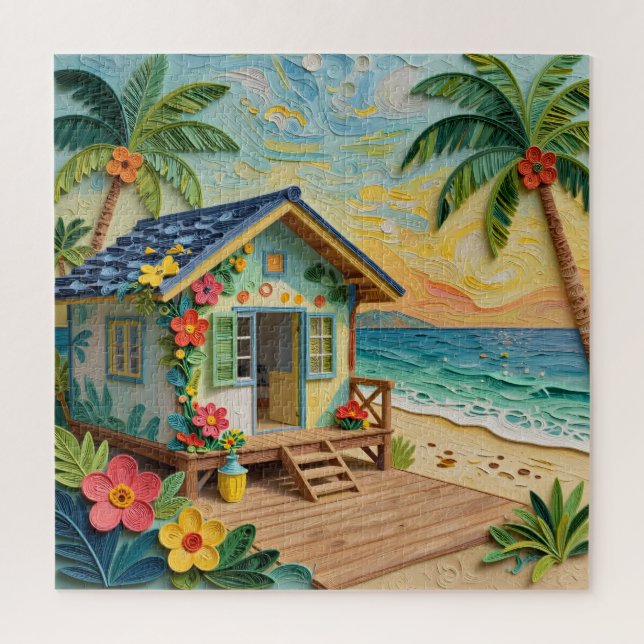 Beach Home Oceanic Blank Jigsaw Puzzle (Vertical)