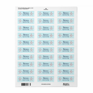 Beach Home Starfish Address Label Template