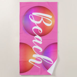 Beach Hot Pink Orange Ombre Towel