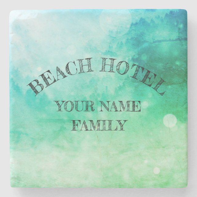 Beach Hotel Decor Stone Coaster (Front)