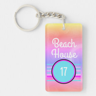Beach House 80s Pastels Keychain