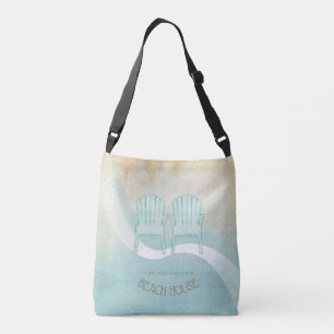 Beach House Adirondack Chairs Aqua Blue ID623 Crossbody Bag