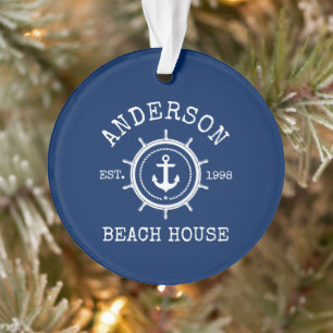 Beach House Ancre nautique corde Helm Blue