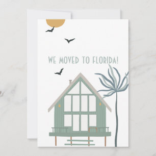 Beach House and Palm Tree We Moved to Florida Announcement