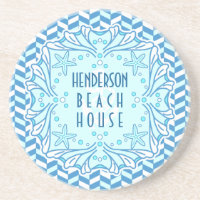 Beach House Art Deco Shell and Herringbone Custom