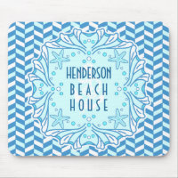 Beach House Art Deco Shell and Herringbone Custom