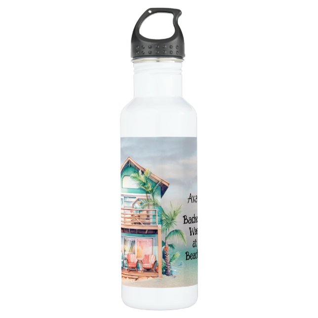 Beach House Bachelorette Party  710 Ml Water Bottle (Front)