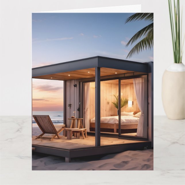 BEACH HOUSE BIRTHDAY GREETING CARD (Front)