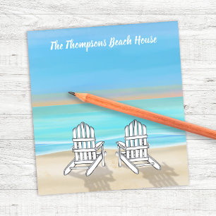 Beach House Blue Ocean Personalized Notepad