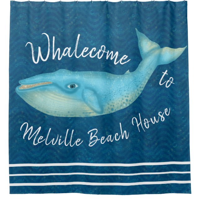 Beach House Blue Whale Nautical Whalecome | Custom (Front)