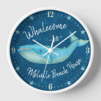 Beach House Blue Whale Nautical Whalecome | Custom