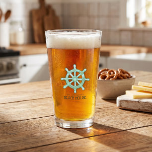 Beach House Boat Helm Aqua Blue ID623 Glass