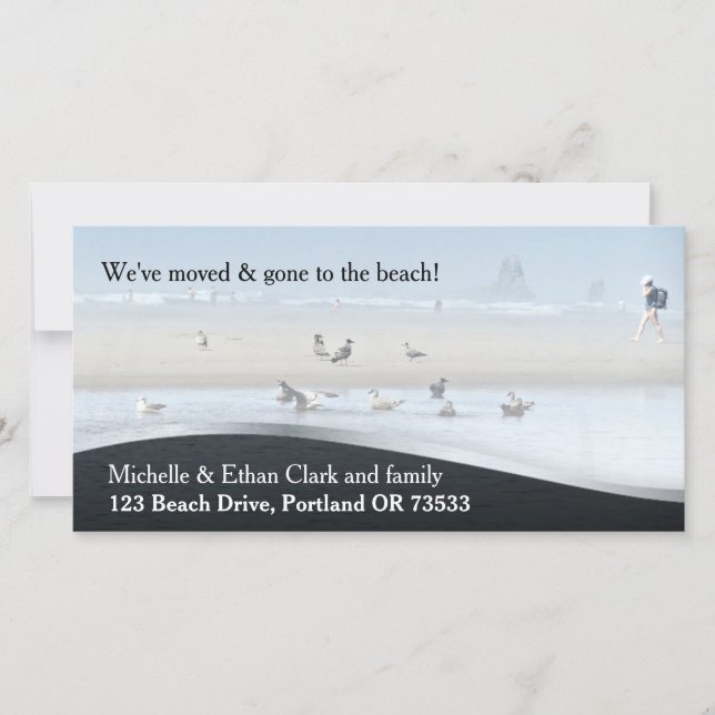 Beach House Change of Address Custom Photo Card (Front)