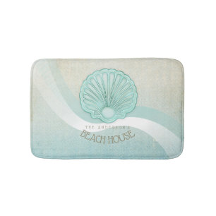 Beach House Clam Shell Aqua Blue ID623 Bath Mat
