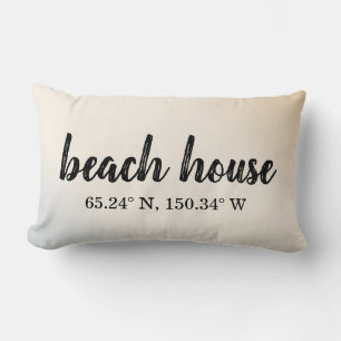 Beach House Custom Coordinates Lumbar Pillow