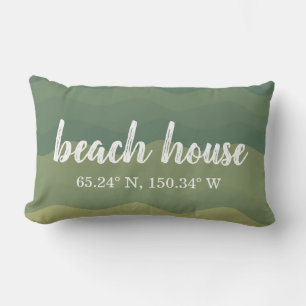Beach House Custom Coordinates Lumbar Pillow
