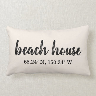 Beach House Custom Coordinates Lumbar Pillow