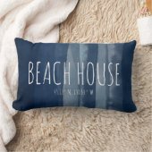 Beach House Custom Coordinates Navy Lumbar Pillow (Blanket)