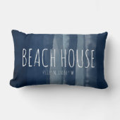 Beach House Custom Coordinates Navy Lumbar Pillow (Front)