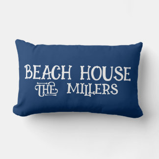 BEACH HOUSE CUSTOM NAVY BLUE PILLOW