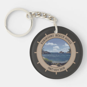 Beach House (customizable) Keychain