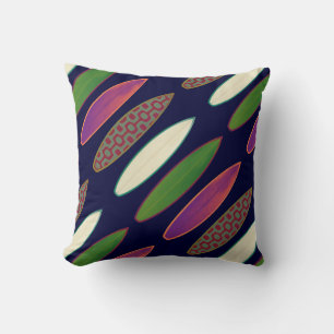 Beach House Decor Surf Boards Throw Pillow
