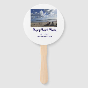 Beach house est. Add year photo latitude longitude Hand Fan