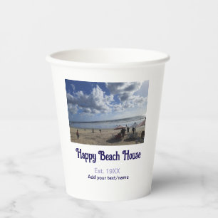 Beach house est. Add year photo latitude longitude Paper Cups
