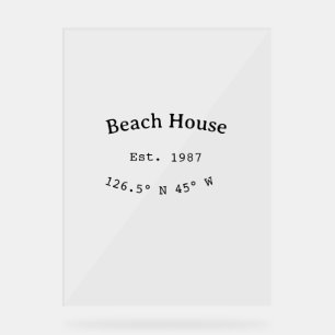 Beach house et. Date année coordonnées personnalis