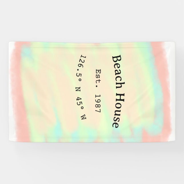 Beach house ets. Date year custom coordinates add Banner (Horizontal)