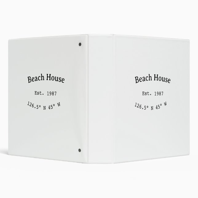 Beach house ets. Date year custom coordinates add Binder (Background)